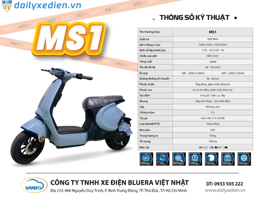 Khám phá sức hút của xe điện Bluera MS1: Lựa chọn hoàn hảo cho thế hệ Gen Z