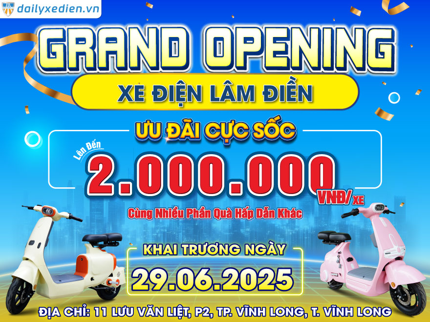 Khai Trương Chính Thức Đại Lý Xe Điện Chính Hãng Bluera Việt Nhật Lâm Điền Tại Tp.Vĩnh Long