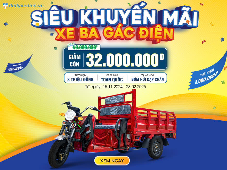 Siêu Khuyến Mãi: Xe Ba Gác Điện Giảm Giá Đến 8.000.000 VNĐ!