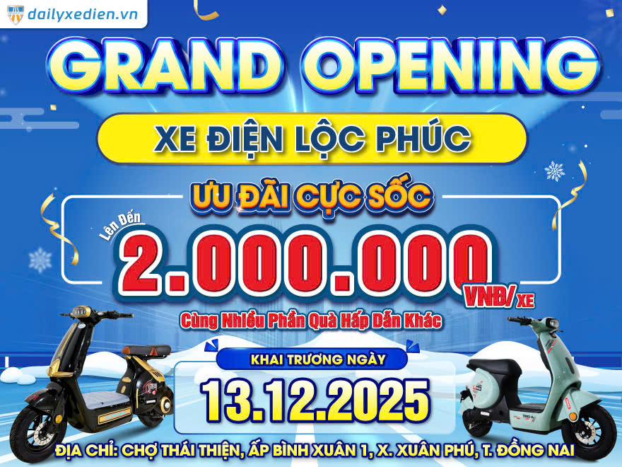 Khai Trương Chính Thức Cửa Hàng Xe Điện Bluera Việt Nhật Lộc Phúc Tại Đồng Nai – Ưu Đãi Cực Sốc Đến 2.000.000 VNĐ