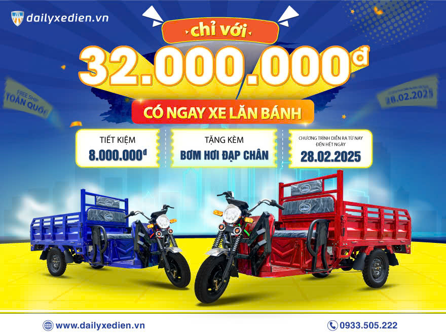 Khai Xuân Rộn Ràng – Giảm Giá Sốc Đến 8.000.000 VNĐ Cho Xe Ba Gác Điện 