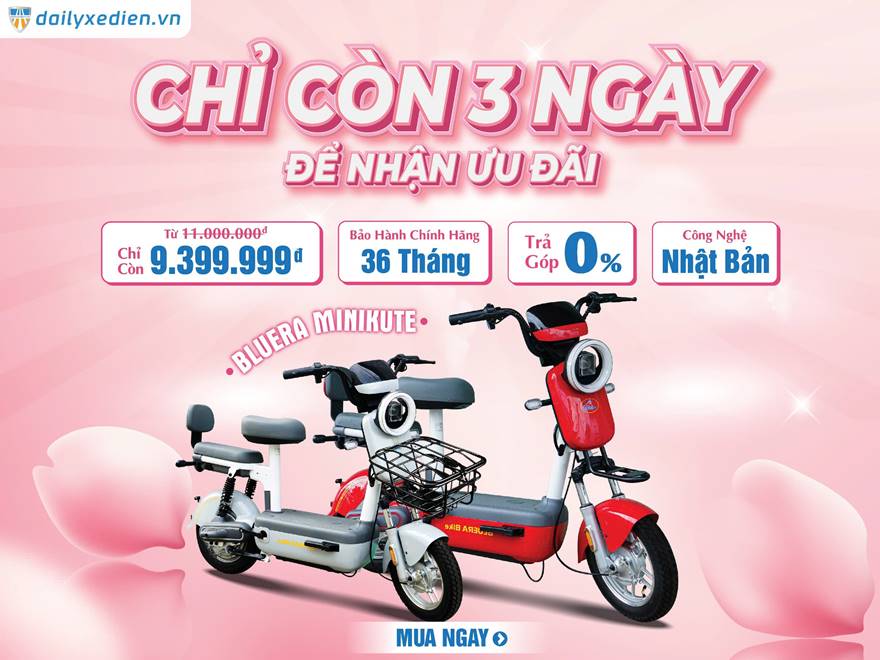 Khuyến mãi 20/10: Xe đạp điện Bluera Mini Kute giảm giá cực sốc – Hãy nhanh tay chớp lấy thời cơ vàng