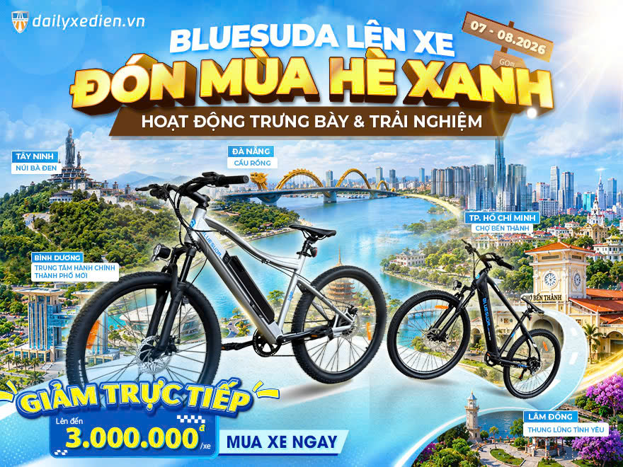 CHÍNH THỨC KHỞI ĐỘNG “THÁNG TRẢI NGHIỆM TOÀN QUỐC” – ƯU ĐÃI ĐẾN 3 TRIỆU ĐỒNG CHO DÒNG XE ĐẠP TRỢ LỰC BLUESUDA