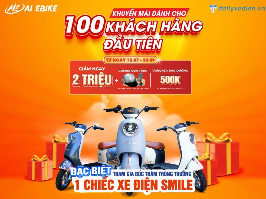 Ưu đãi dành cho 100 Khách đầu tiên mua xe điện Smile