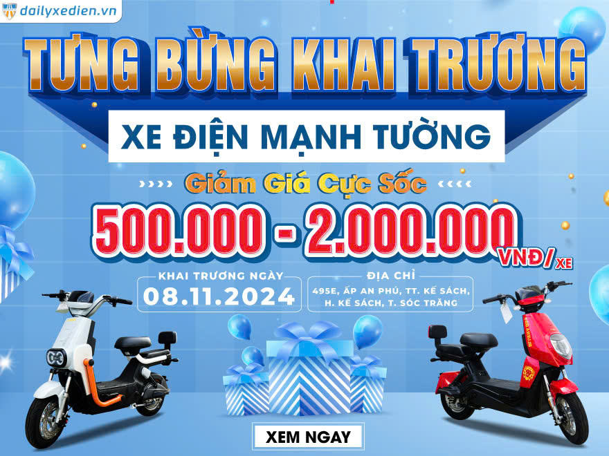 KHAI TRƯƠNG XE ĐIỆN MẠNH TƯỜNG – GIỜ VÀNG GIÁ SỐC